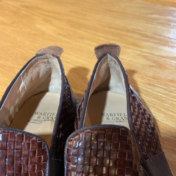 BEAUTIFUL WARFIELD & GRAND ESPADRILLES SZ 9.5 LEATHER UPPER & LINING ARBOR BROWN - Picture 2 of 7